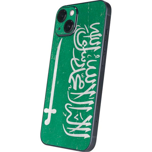 Saudi Arabia Flag Distressed iPhone 15 Plus Skin